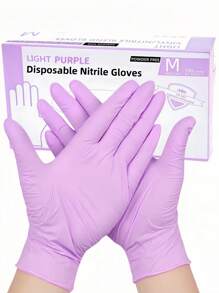 Pink, Disposable Nitrile Gloves, Powder-Free Latex-Free Gloves, Durable Household Cleaning Gloves, Waterproof Gloves, Suitable For Kitchen, Hair Dyeing, Beauty Salon, Waterproof, Anti-Static, Durable, Black, White, Pink, Blue, Green, Transparent, Purple Disposable Gloves Optional (Without Box)