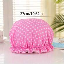 1pc High Quality Double-Layer Shower Cap With Floral And Polka Dot Print - Elegant Outer Layer And Premium Inner Lining, Fashionable Bathing Accessory For Men And Women, Suitable For Wet Environments | Elegant Shower Cap | Secure Fit Design, Shower Supplies (The Product May Have Slight Color Differences Due To Photography, Lighting, And Display, Please Refer To The Actual Item)