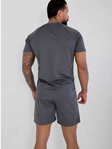 VITARA Men's Sports Shorts | Breathable Dry Fit Fabric | 2 Colors | Ideal For Training And Everyday Life, CrossFit, Running, Bodybuilding, Soccer, Gym - Xám - Xem 3