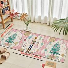 1pc Home Decor, Truck & Christmas Tree Pattern Printed, Christmas, Christmas Gift, Christmas Decoration, Diatomite Kitchen Carpet, Kitchen Mat, Rug, Rectangle Carpet, Suitable For Living Room, Bedroom, Hallway, Bathroom, Laundry Room - Polyester Carpet, For Indoor And Outdoor Home Decor - Multicolor - View 23
