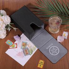 Tarot Card Box - Elegant Black Tarot Card Storage Box With Folding Lid Design, Scratch-Resistant And Impact-Resistant, Portable For Tarot Readers, Mediums, And Collectors, Compatible With Standard Size Cards (3.03x 1.67inch ), Divination Accessories, Fashionable Appearance, Sturdy Structure, Suitable For Occult Enthusiasts - 灰色 - 查看 6