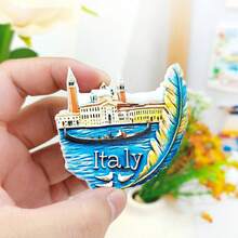 1pc Resin Fridge Magnet With Italy Landmark Designs (Florence, Venice, Tuscany, Missouri, Amalfi Coast, Rome, Sicily), Travel Souvenir Wall Decor Magnetic Sticker, Gift For Kitchen, Bedroom, Storage Cabinet, Italy Trip - Multicolor - View 12