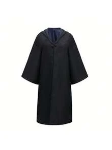 Wizard Robe Costume, Halloween Magician Gown Outfit, Graduation Photo Attire; University Style Student Uniform - Multicolor - View 23