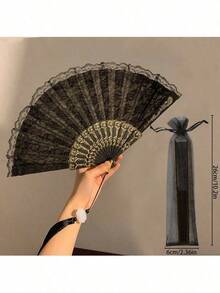 1 pieza Abanico plegable de encaje, vintage y elegante, abanico de encaje con borlas vintage noble, muy adecuado para reuniones de damas, accesorios fotográficos exquisitos y de moda, vestidos de fiesta, fiestas, regalos festivos, Halloween, Día de San Valentín. Enfriamiento de verano, playa, viaje, selecciones de primavera y verano, regalos para damas de honor, decoración de habitación, dormitorio, playa, viaje, para hombres, para mujeres, vacaciones, cosas lindas - Multicolor - Ver 9