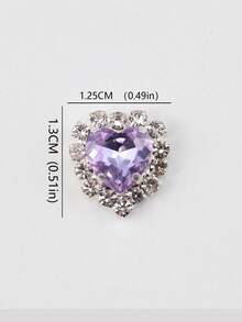 10pcs Nail Art Rhinestone Decorations, Nail Gems Charm Accessories, 15 Colors Shiny Heart Shaped Nail Decals DIY