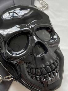 BAILEE Chiếc túi hình đầu lâu bằng silicon màu trơn, thời trang và độc đáo theo phong cách punk chủ đề Halloween này có khóa kéo và dây xích kim loại, phù hợp để nữ đeo chéo. Có thể dùng trong các bữa tiệc Halloween, phối cùng trang phục Halloween, hoặc làm quà tặng Halloween. Đây vừa là một chiếc ví chủ đề Halloween, vừa là sự lựa chọn hoàn hảo cho thời trang Halloween và phong cách Gothic, trở thành món quà Halloween tuyệt vời nhất dành cho phái nữ, kết hợp hoàn hảo với trang phục Halloween. - màu đen - Xem 12