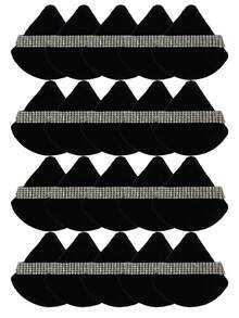 1/3/5/10/15/24 件装黑色三角化妆海绵套装，水晶绒短绒材质，柔软粘性强，适用于化妆、家居装饰、梳妆台、旅行、卧室等场合，是理想的化妆配件。套装包含粉扑、化妆海绵、化妆海绵、化妆海绵，价格实惠，是圣诞礼物或圣诞袜填充物的绝佳选择。 - 黑色 - 查看 11