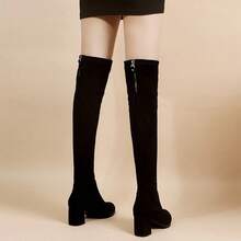 Women Over-The-Knee Boots - 6公分繫帶加絨 - 查看 4