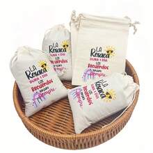 10pcs Spanish Wedding Party Hangover Survival Kit Drawstring Bags - Beige - View 3