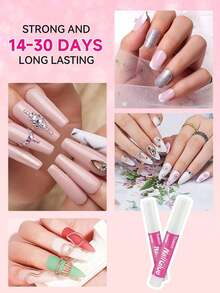 50pcs/100pcs Nail Glue, Super Strong, Fast-Drying, Long-Lasting, Easy Application, Perfect For Acrylic & Press-On Nails, Quick Nail Repair, Nail Care & Enhancements 2g/Pc - 清除 - 查看 6