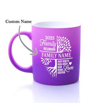 1 stuk 2025 Familiereünie Mok met gepersonaliseerde familienaam - Gepersonaliseerde stamboom 11oz koffiekopje, theekopje, huwelijkscadeau, verlovingscadeau, kerstcadeau, familiereünie, familiecadeau