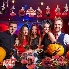 万圣节派对蜂巢中心装饰，蜂巢纸扇中心装饰，桌面装饰。万圣节派对餐桌蜂巢装饰（需DIY组装，易于组装）