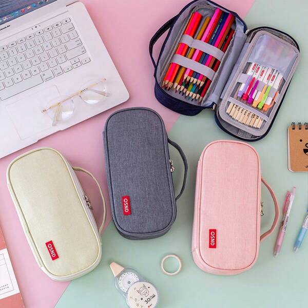 EASTHILL Pencil Case Large Capacity Pencil Pouch Handheld Pen Bag Cosmetic Portable Gift For Office School Teen Girl Boy Men Women Adult-Green