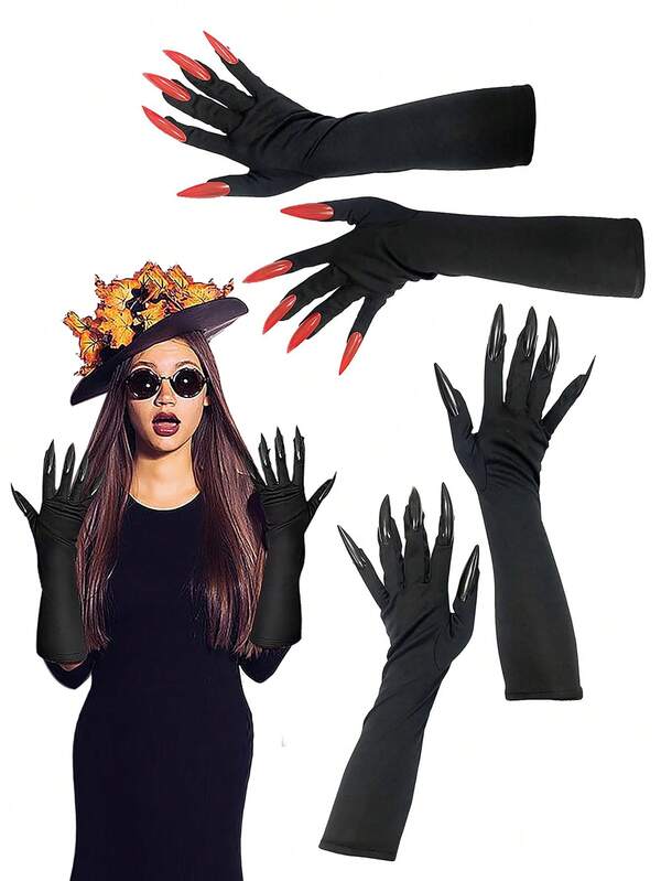 D EXCEED 1Pair Halloween Claw Prop Gloves For Costume Parties, Spooky Masquerades, Haunted House Events, Trick-Or-Treat Outings, Horror-Themed Gatherings, Festive Cosplay