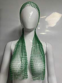 1 peça 65 cm brilhante strass decoração feminina chapéus escolares lenço de cabeça rave boate bonés