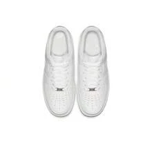 Nike Air Force 1 07 Leather Classic Retro Style Durable Low-Top Sneakers, Men, Pure White - White - View 4