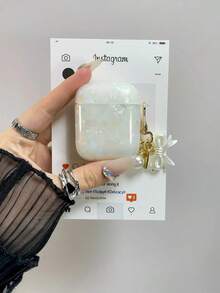 AirPod 4 Case AirPod Pro Case Protective Shell Cover W/ Keychain | Cute Birthday & Holiday Gift Set Accessories For Girls Women - 2個 AirPods 保護殼+蝴蝶 - 查看 3