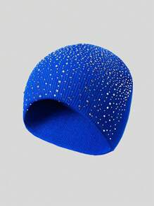 Starry Rhinestone Knitted Hat, Other Casual Elegant Street Style Acrylic Knit Cap, Autumn/Winter Valentines - Multicolor - View 20