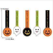 4PCS,Pumpkin Head Long Strip Pudding Stickers, Baking Stickers, Cosmetic Bottle Stickers, Self-Adhesive Labels, Decorative Sealing Stickers (5 Pieces Per Sheet)