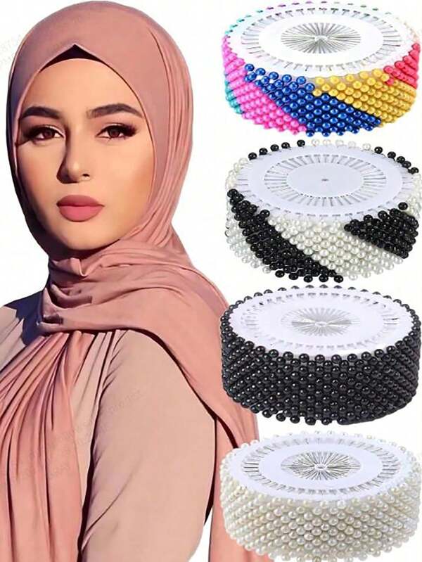 40/80/120/160/200/240/280/320/480 Épingles à foulard convenant aux foulards en soie. Boucle de couleur, épingle de perle
