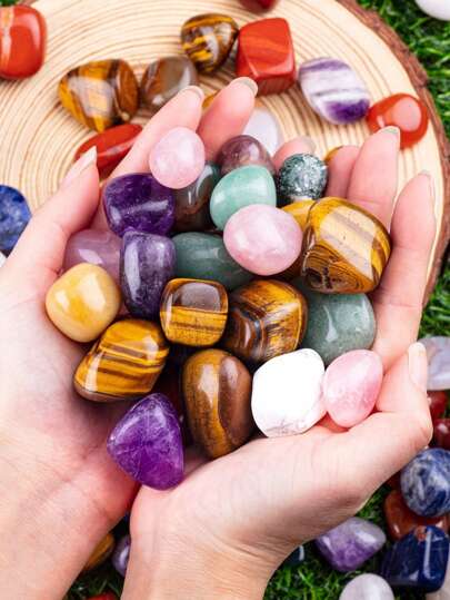 50g/100g/200g/Beutel Natürliche Tumbled Edelsteine und gemischte Farbkristalle im Großpackung - Verschiedene Tumbled polierte Edelsteine, Felsen, Steine für Heimdekoration