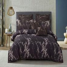 Luxurious Black Marble Super King Size Duvet Cover Set - Elegant Quilted Bedding Ensemble For A Stylish Bedroom Makeover