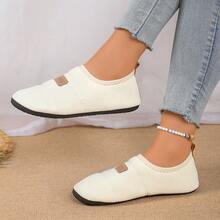 Women's Solid Color Slip-On Casual Comfortable Versatile Home Slippers, Winter