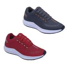 KIT OF 2 SPORTS SNEAKERS! RUNNING, GYM, WALKING, EVERYDAY, GREAT QUALITY! IMMEDIATE SHIPPING - SH GRAPHITE+ĐỎ - Xem 2