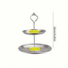 1pc European Style Luxury Simple Stainless Steel Dim Sum Rack Fruit Dish Dessert Table Display Home Living Room Storage - Multicolor - View 12