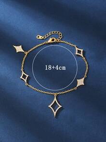 1 件铜材质时尚立体几何设计多层手链，适合女性日常和派对佩戴 - 029007 - 查看 3