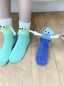 1/5 Pairs Cute Rainbow Holding Hands Socks, Suitable For All Seasons - Multicolor - View 9