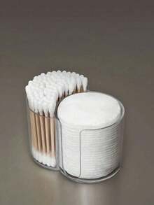 1pc Bathroom Storage Box, 2-In-1 Connected Makeup Remover Wipes & Cosmetic Tools Organizer Box, Desktop Vanity Tray