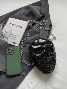 BAILEE Chiếc túi hình đầu lâu bằng silicon màu trơn, thời trang và độc đáo theo phong cách punk chủ đề Halloween này có khóa kéo và dây xích kim loại, phù hợp để nữ đeo chéo. Có thể dùng trong các bữa tiệc Halloween, phối cùng trang phục Halloween, hoặc làm quà tặng Halloween. Đây vừa là một chiếc ví chủ đề Halloween, vừa là sự lựa chọn hoàn hảo cho thời trang Halloween và phong cách Gothic, trở thành món quà Halloween tuyệt vời nhất dành cho phái nữ, kết hợp hoàn hảo với trang phục Halloween. - màu đen - Xem 10