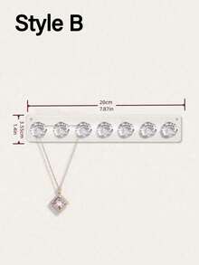 1 Giá treo đồ trang sức trong suốt gắn tường - Giá trưng bày nhiều móc cho vòng cổ, vòng tay và hoa tai - Lý tưởng cho bàn trang điểm, tủ gương và ký túc xá - trong suốt - Xem 8