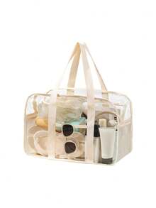 1个旅行游泳沙滩包，大容量多功能防水洗漱化妆品透明手提包果冻手提包便携式游泳包运动包，适合运动、健身、锻炼、旅行、度假，男女通用，旅行必备耐用游泳包防水游泳包沙滩包 - 彩色 - 查看 5