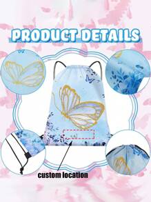 1 lekka, personalizowana kieszeń ściągana sznurkiem z uroczym wzorem motyla, na której można nadrukować imię lub życzenia świąteczne. Spersonalizuj swoją torbę. Ten plecak jest idealny dla dziewcząt, chłopców i nastolatków do codziennego użytku, w tym na wycieczki, podróże, sport, pływanie, wędrówki i inne aktywności na świeżym powietrzu. (Uwaga: ta torba jest bardzo cienka).