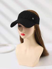 Visera unisex negra transpirable para protección solar al aire libre en todas las estaciones