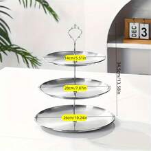 1pc European Style Luxury Simple Stainless Steel Dim Sum Rack Fruit Dish Dessert Table Display Home Living Room Storage - Multicolor - View 13