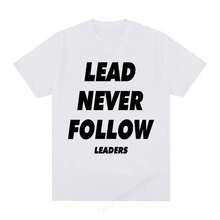Chief Keef Lead Never Follow Leaders T Shirt Men Fashion Vintage T-Shirts Cotton Oversized Short Sleeve T Shirts Streetwear - 白色 - 查看 1