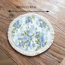 1/4/6 pièces Nappes de table en lin à franges, sets de table imprimés lavables, tapis de protection de surface, nappes de table d'intérieur et d'extérieur, convient pour les fêtes, la décoration de cuisine