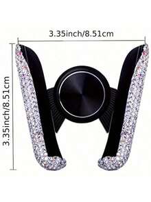 Sparkling Diamond Car Phone Holder - Waterproof, ABS Material, Wall-Mounted V-Shaped Clamp Design, Enhanced Navigation Support