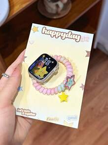 Colorful Dopamine Elastic Phone Coil Strap Compatible With Apple Watch Watch 10/9/8/7/6/Ultra/SE, Fits 38/40/41/42/44/45/49mm, Compatible With Apple Watch Ultra/SE/8/7/6/5/4/3/2/1