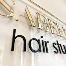 Personalized Transparent Acrylic Business Sign With Silver And Black Lettering And Silver Edges , Custom Rounded Rectangle Sign For The Wall , Commercial, Personalized Text And Logo,Acrylic Sign, Custom Acrylic Sign, Acrylic Board, Business Acrylic Board, Salon Acrylic Sign, Bar Sign, Custom Sign, Logo Sign.Christmas Decorations, Christmas, Decorating Houses, Home Decor, - Multicolor - View 5