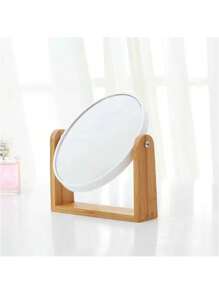 Espejo de maquillaje con base de bambú natural, aumento de 1x/3x, espejo de aumento giratorio de doble cara a 360 grados, decoración de tocador, oficina, habitación, regalo de belleza, maquillaje, barato, decoración de habitación, tocador, viaje, dormitorio, accesorios de maquillaje, espejo, espejo de tocador, mini espejo, espejo compacto, espejo pequeño, espejo de mano