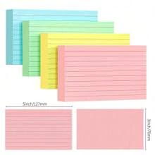 200 Stücke bunt liniertes Notizpapier, 4 Blöcke mit linierten Haftnotizen Pads 3x5 Zoll, klebende Memo Haftnotizen Notizblock, bunte Seiten, abreißbare Bindung, Bürobedarf Tagebuch Schreibwaren Notizbuch für Schule und Büro (Nicht selbstklebend)