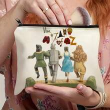 Wizard Of Oz Makeup Bag – Classic Character Design With Tin For Man, Scarecrow & Lion, White Portable Pouch For Makeup, Pencils, Or Snacks, Stylish Zipper Gift For Sisters, Students, Or Fans Of The Iconic Movie,Christmas,Christmas Decoration, - Multicolor - View 6