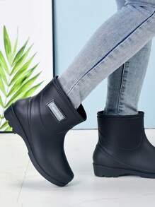 1 Pair Women's Short Rain Boots, Lightweight & Durable Waterproof Rubber Shoes For Kitchen, Laundry, Car Washing, Outdoor Puddle Stomping