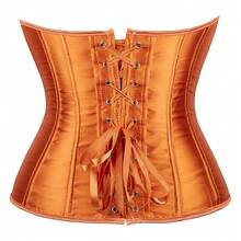 Jutrisujo Orange Corset Top Women Lace Push Up Plus Size Gothic Bustier Princess Renaissance Vintage Halloween - 808-Cam - Xem 3