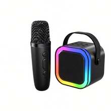 1pc Bluetooth Speaker With Microphone, Portable K-Song Karaoke Machine, Wireless Home KTV - Multicolor - View 16