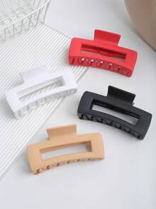 10cm 柔软硅胶方形空心发爪夹，适合浓密头发，哑光发爪发饰发饰女士发夹女士发夹优雅发爪夹秋季配饰秋冬度假装女士 - 彩色 - 查看 3